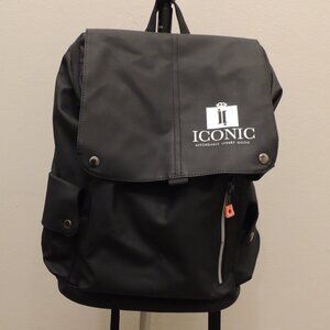 ICONIC Black Backpack Laptop Sleeve Water Resistant Travel Work Bag